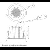 LED SVETILJKA CPS-Y4A15-D23 3000/4000/5000K 15W IP65 CRNA