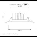 LED SVETILJKA HSM-DL00812 3000/4000/6000K 8W IP20 BELA