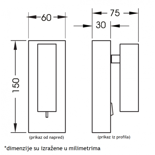 LED SVETILJKA JM-063 ZIDNA 3W 3000K BRONZA/CRNA