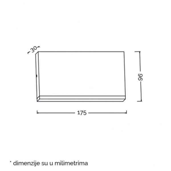 LED SVETILJKA JM-067 ZIDNA 10.5W 3000K IP54 ANTRACIT