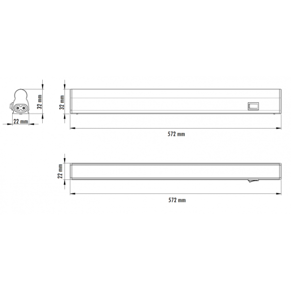 LED SVETILJKA KL T5 0,6m 8W 6500K PREKIDAC BELA