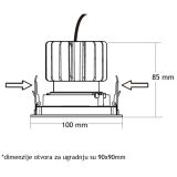 LED SVETILJKA L14430-15 PLAFONSKA DIM 15W 3000K 40° CRNA