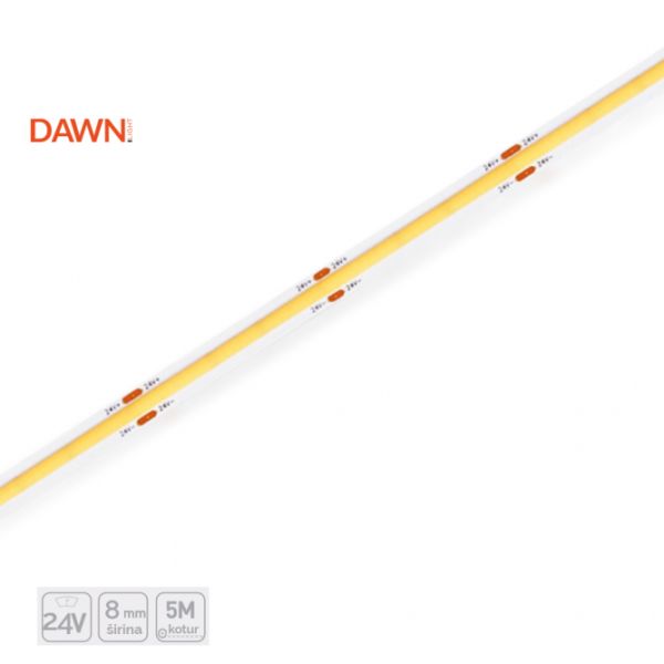 DAWN LED TRAKA HL COB WW 24V IP20 (5met, 9.6W/m, 8mm)