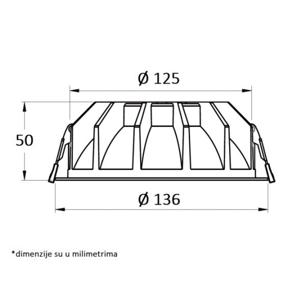 LED UGRADNA SVETILJKA 118001-5 20W 4000K