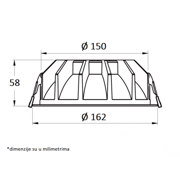 LED UGRADNA SVETILJKA 118001-6 30W 4000K