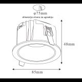 LED UGRADNA SVETILJKA 514001-3 12W 3000K