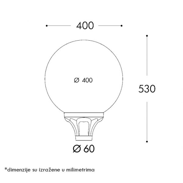 LED ULICNA SVETILJKA GLOBE 400 50W CRNA