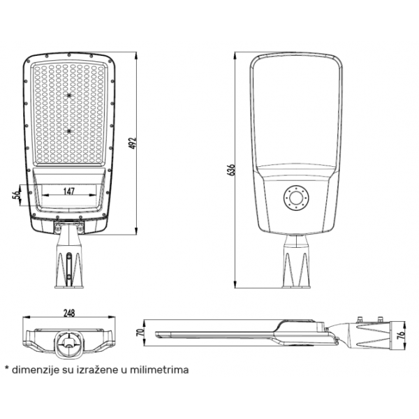 LED ULICNA SVETILJKA RX-H 150W 4000K