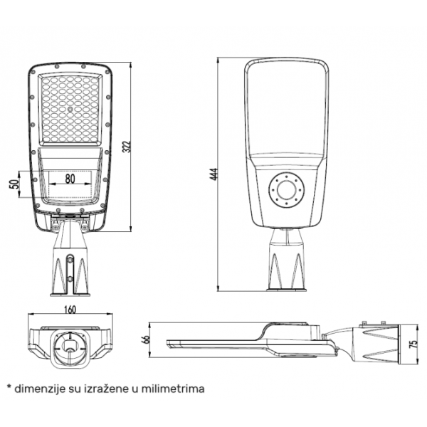 LED ULICNA SVETILJKA RX-H 50W 4000K