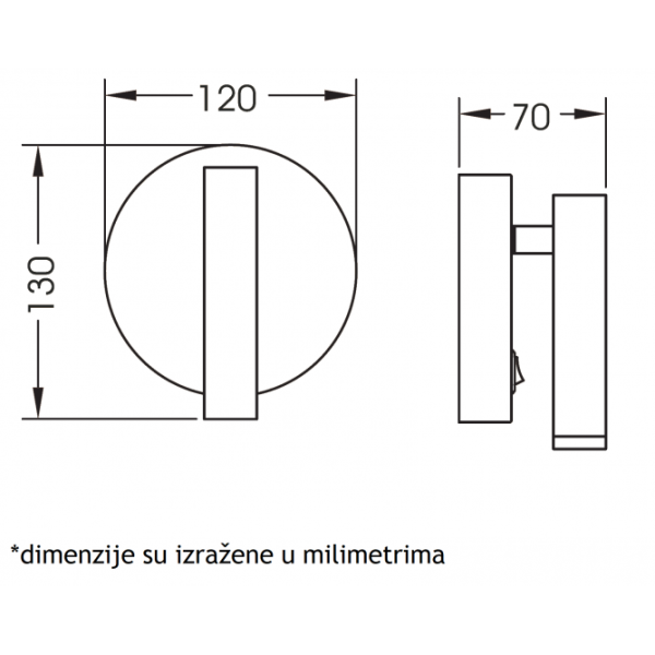 LED SVETILJKA JM-060 ZIDNA 3W 3000K + USB 5V 2A BELA