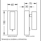 LED SVETILJKA JM-063 ZIDNA 3W 3000K CRNA