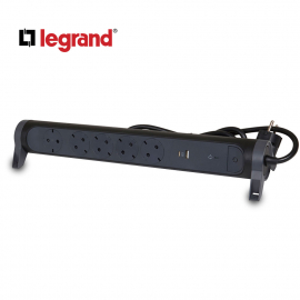 LG 694514 PRODUZNI BLOK SA UPZ 5X2P+E 1XUSB-A 1XUSB-C 1.5M (CRNA/T.SIVA)