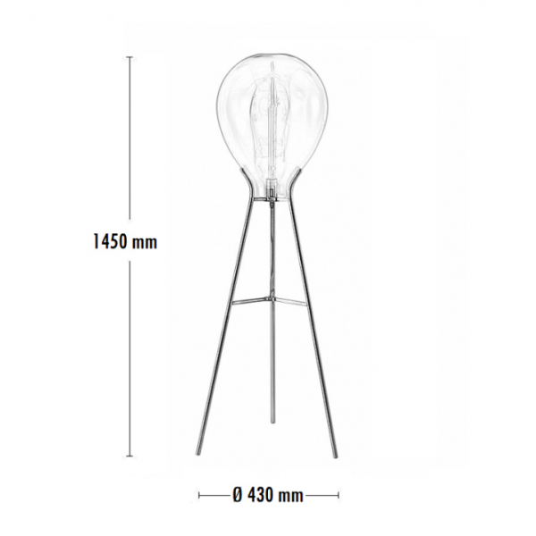 LUNA 192 PODNA LAMPA 1*E27 MESING