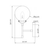 LUNA 208 ZIDNA LAMPA 1*E14 MESING