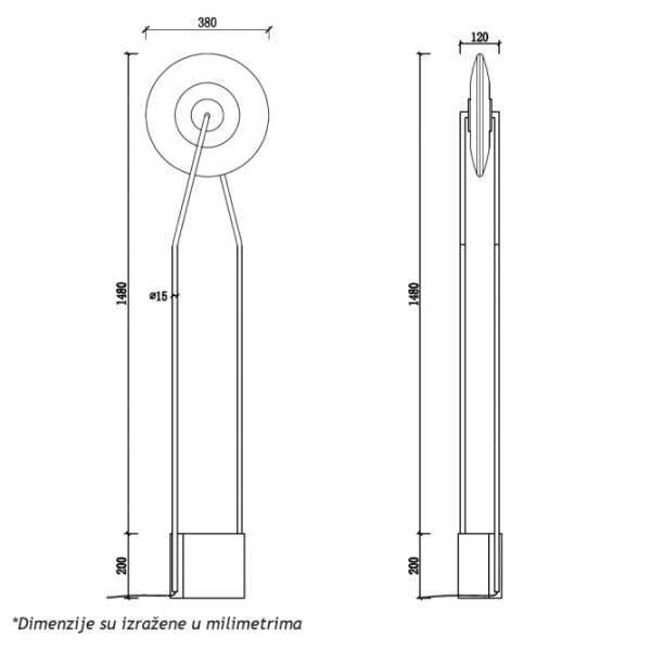 LUNA 240 PODNA LAMPA 8W 3000K DIM