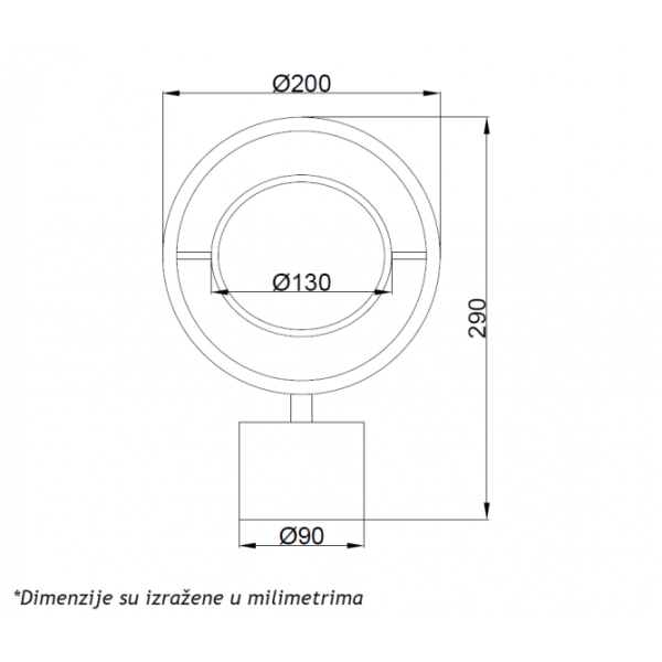 LUNA 258 STONA LAMPA 10W 3000K BELA