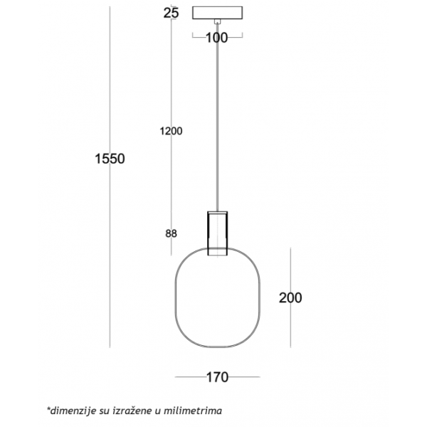 LUNA 273 VISILICA 5W 3000K MESING