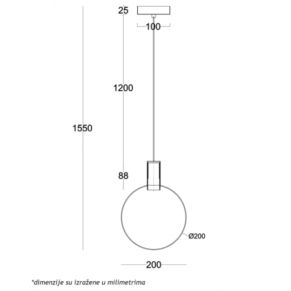 LUNA 274 VISILICA 5W 3000K MESING