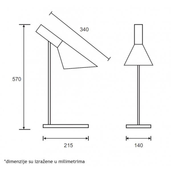 LUNA 295 STONA LAMPA 1*E27