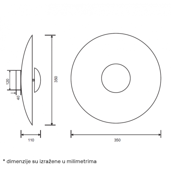 LUNA 306 ZIDNA LAMPA 12W 3000K