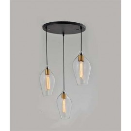 LUNA 79 VISILICA 3*E27 COGNAC GLASS
