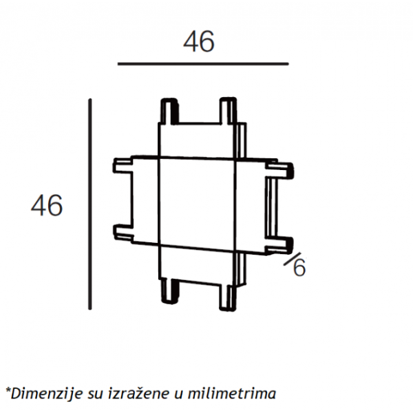 MAGNETIC SLIM KONEKTOR X CRNI (26-A-X)