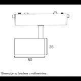 MAGNETIC SLIM REFLEKTOR LED26-035 6W 3000K 24° 48V DC CRNI