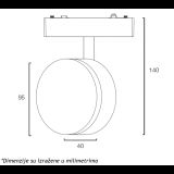 MAGNETIC SLIM SVETILJKA LED26-B90 9W 3000K 150° 48V DC CRNA