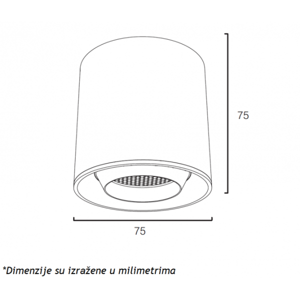 MAGNETIC SLIM SVETILJKA LED26-YT80 6W 3000K 24° 48V DC CRNA