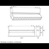 MAGNETIC SLIM SVETILJKA LED26-ZD-12T 12W 3000K 24° 48V DC BELA