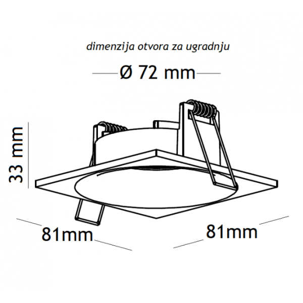 ROZETNA JM-051 1*GU10 CRNA