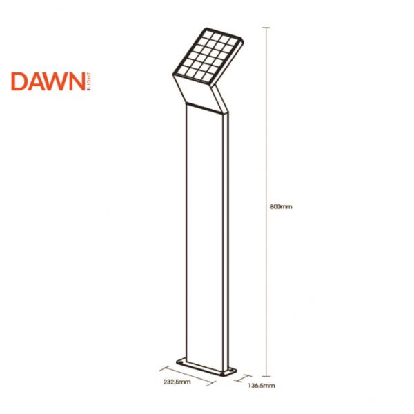 SOLARNA SVETILJKA STUBNA B01 3W 4000K IP54 SIVA