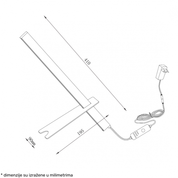 SOLEA 27 STONA LAMPA 6W 3000K CRNA/DRVO DIM
