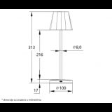 STONA LAMPA PUNJIVA 13T25 3W 3000K IP44 BELA