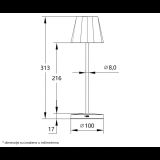 STONA LAMPA PUNJIVA 13T25 3W 3000K IP44 CRNA