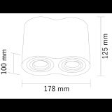 SVETILJKA JM-016 PLAFONSKA CRNA 2*GU10 IP20