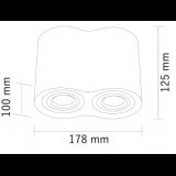 SVETILJKA JM-016 PLAFONSKA CRNA 2*GU10 IP20