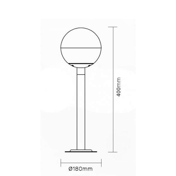 SVETILJKA JM-4833 STUBNA 1*E27 IP44 ANTRACIT (h-400 mm)