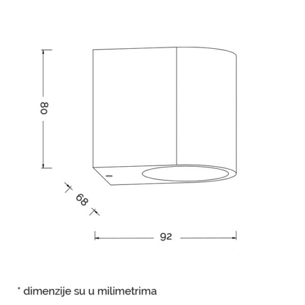 SVETILJKA W10401 ZIDNA 1*GU10 IP65 BELA