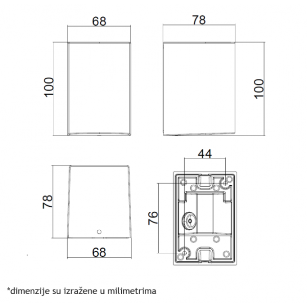 SVETILJKA W10411 ZIDNA 1*GU10 IP65 BELA