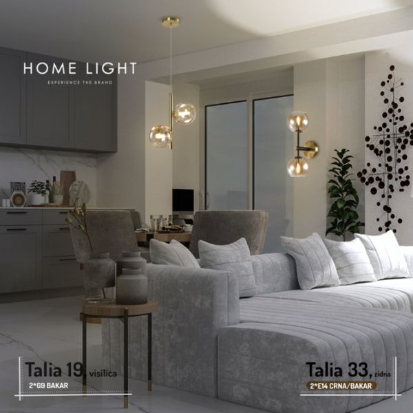 TALIA 18 VISILICA 2*G9 BAKARTALIA 18 VISILICA 2*G9 BAKAR