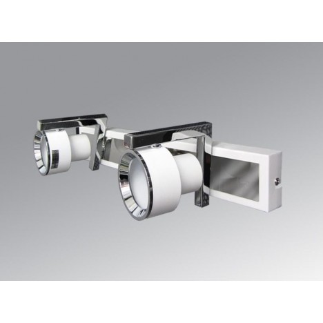 VESTA 157 SPOT 2*GU10 MAT BELA/CHROME