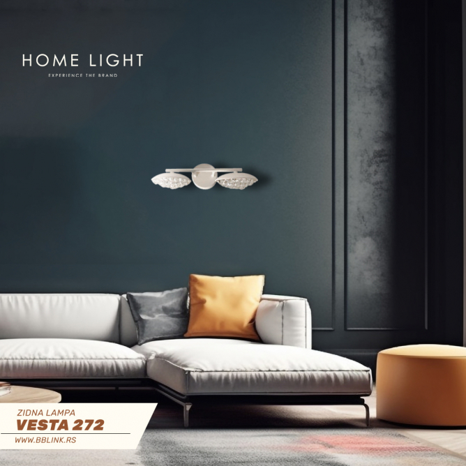 VESTA 272 ZIDNA LAMPA LED 12W 4000K hrom/kristal