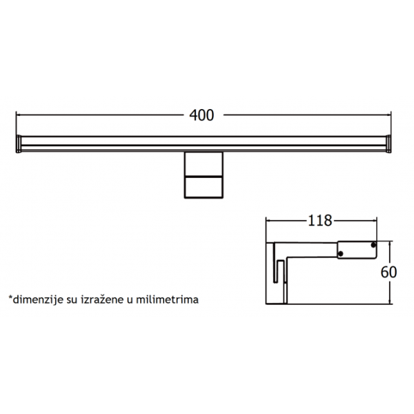 VESTA 293 ZIDNA LAMPA 8W 4000K HROM