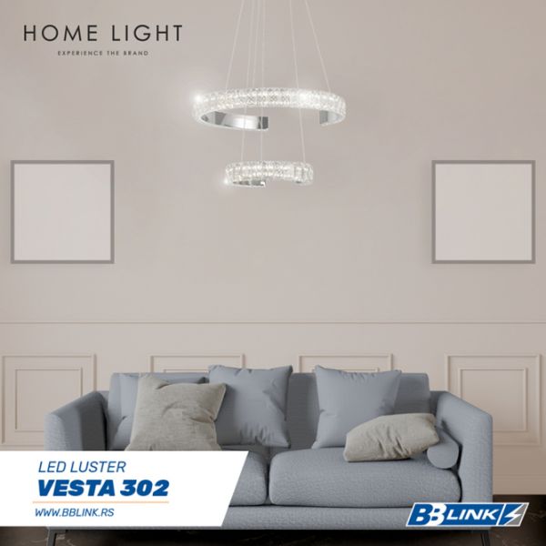 VESTA 302 LUSTER LED 43W 3000/4000/6000K chrome/black