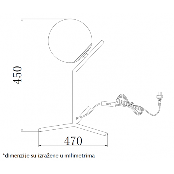 VESTA 328 STONA LAMPA 1*E27 MESING