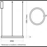 VESTA 356 VISILICA 48W 4000K CRNA O580*1500mm