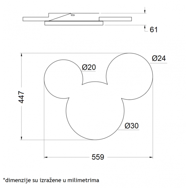 VESTA 371 PLAFONSKA SVETILJKA LED 40W 3000K CRNA