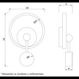 VESTA 468 ZIDNA LAMPA 15W 3000K CRNA/BRUSENO ZLATO