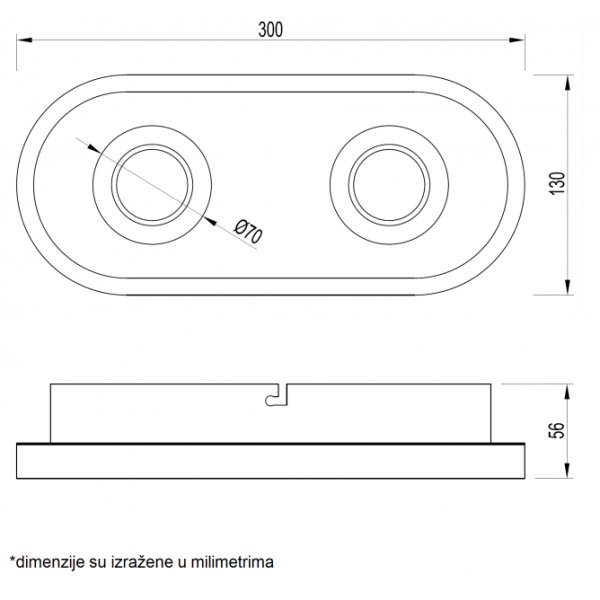 VESTA 475 PLAFONSKA SVETILJKA 10W+2*5W 3000K CRNA